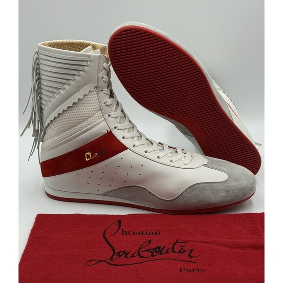 AUTHENTIC CHRISTIAN LOUBOUTIN Suede Knock-Out Boxing Sneakers (44 EU; 11 US) main image 4